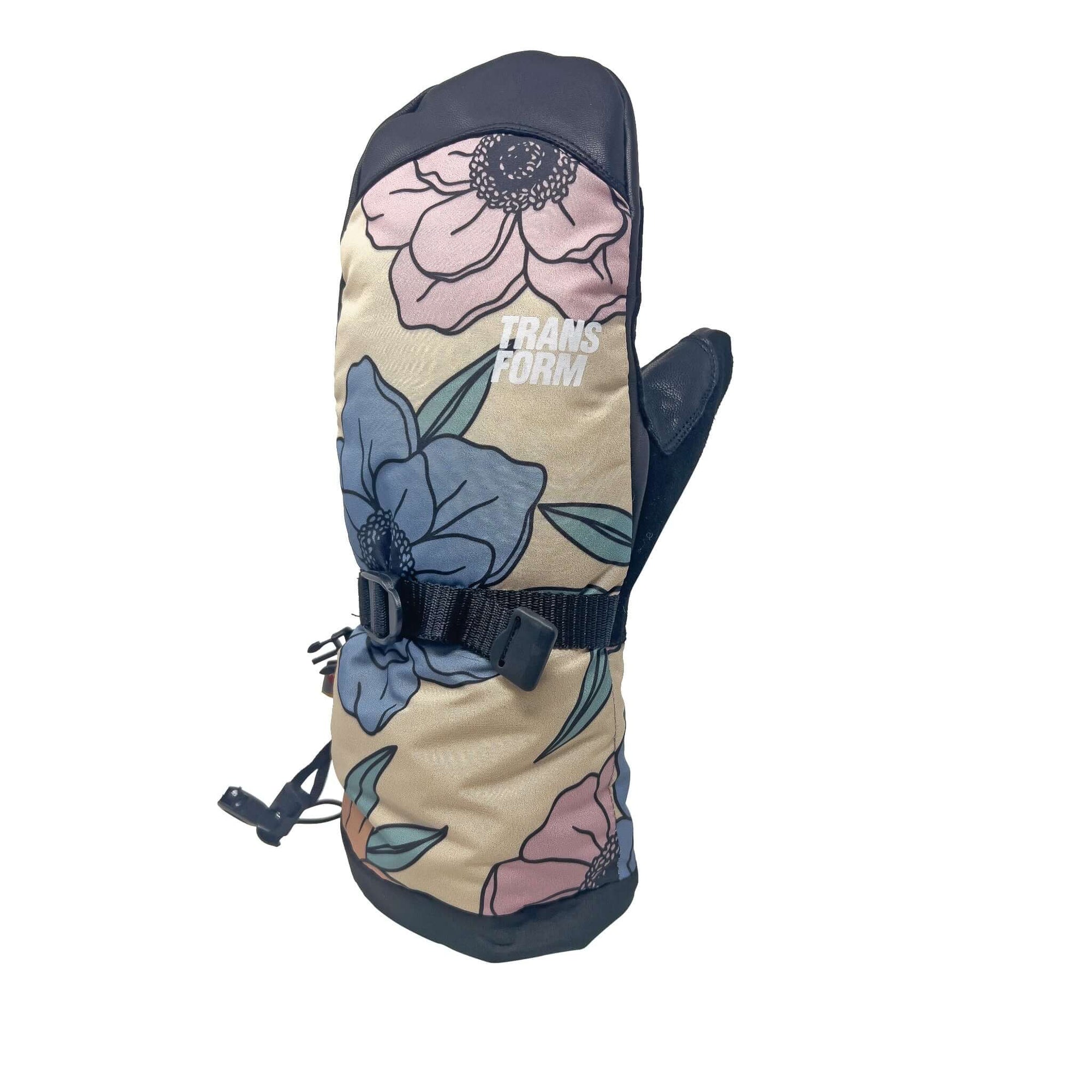 The Team Transform x Eivy Big Flower snowboard mitten with Primaloft Gold Insulation and Hipora 10K Waterproof Inserts for extreme weather conditions.