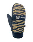 The Spring Mitt Transform x Eivy Zebra snowboarding mitten with zebra stripe design and black accents for spring days on the hill.